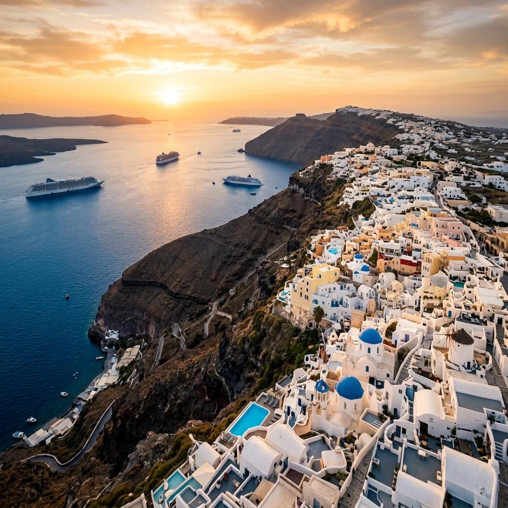 Santorini Private Transfer Caldera panoramic view